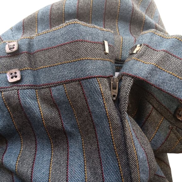 34x30 Vintage Men's Flare Striped Dress Pants 1970's Flare true Mod Slacks USA - Picture 6 of 8